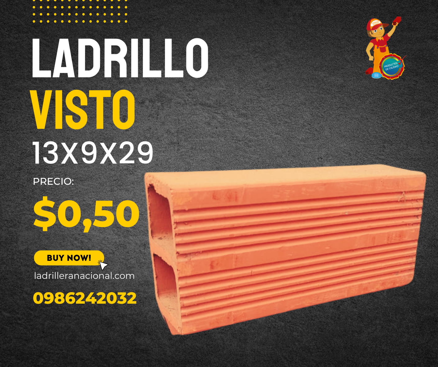 Ladrillo 13x9x29 cm